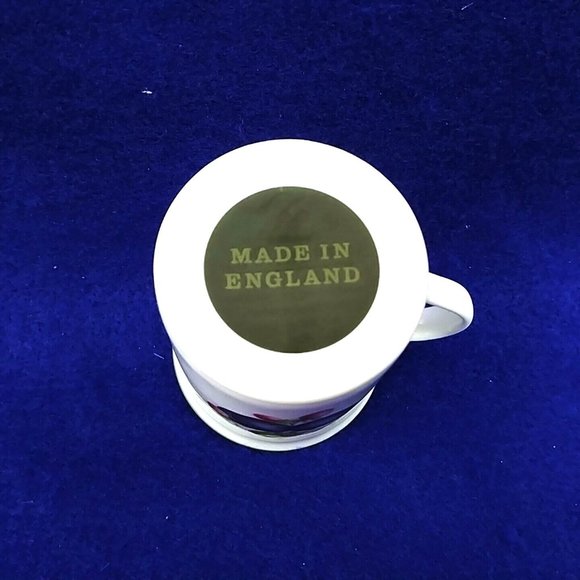 Demitasse Cups Saucers Set of 2 Fruits Florals Made in England Green Rim Vintage - Picture 7 of 8